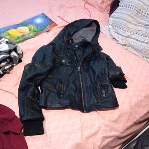 Black leather Military Jacket